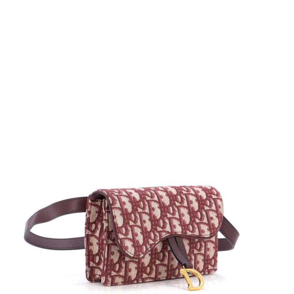 Christian Dior Saddle Rectangular Belt Bag Oblique Canvas Red - Picture 2 of 6